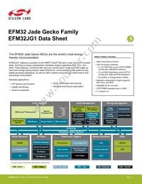 EFM32JG1B100F128GM32-B0R Datasheet Cover