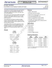 EL5292CS-T7 Datasheet Cover