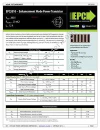 EPC2010 Datasheet Cover