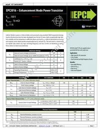 EPC2016 Datasheet Cover