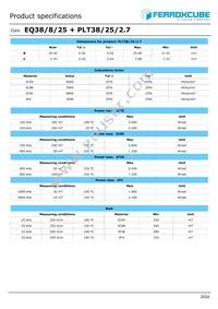 EQ38/8/25-3F4 Datasheet Page 2