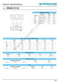 ER28/17/11-3C94-G500 Datasheet Cover