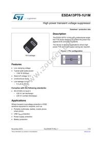 ESDA13P70-1U1M Datasheet Cover