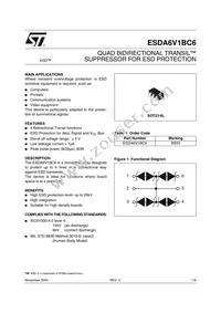 ESDA6V1BC6 Datasheet Cover