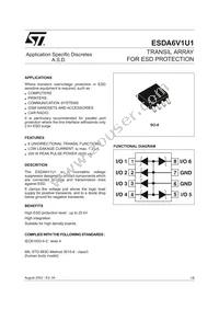 ESDA6V1U1 Datasheet Cover