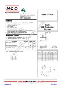 ESDLC5V0T2-TP Datasheet Cover