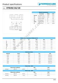 ETD29/16/10-3C95-G500 Datasheet Cover