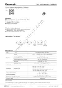 EVP-AA702W Datasheet Cover