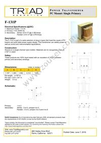 F-131P Datasheet Cover