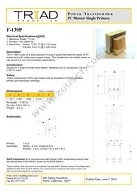 F-139P Datasheet Cover