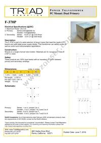 F-370P Datasheet Cover