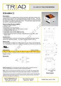 F20-600-C2 Datasheet Cover