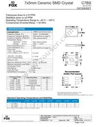 FC7BSCBMM-8.000-T1 Datasheet Cover