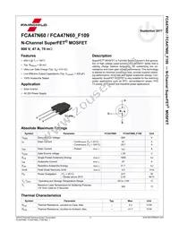 FCA47N60-F109 Datasheet Cover