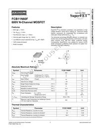 FCB11N60FTM Datasheet Cover
