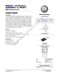 FCH077N65F-F155 Datasheet Cover