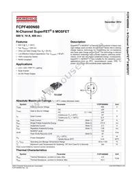 FCPF400N60 Datasheet Page 2