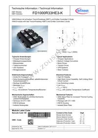 FD1000R33HE3KBPSA1 Datasheet Cover