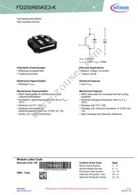 FD250R65KE3KNOSA1 Datasheet Cover