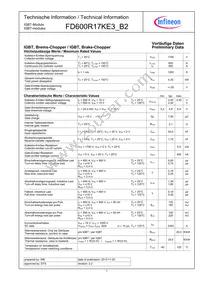 FD600R17KE3B2NOSA1 Datasheet Cover