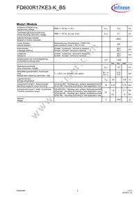 FD600R17KE3KB5NOSA1 Datasheet Page 3