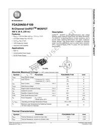 FDA20N50-F109 Datasheet Cover