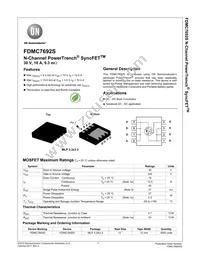 FDMC7692S-F127 Datasheet Cover