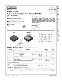 FDMC86102 Datasheet Page 2