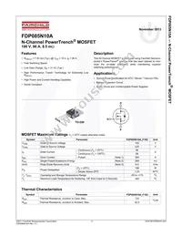 FDP085N10A Datasheet Cover