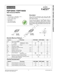 FDP16N50 Datasheet Cover