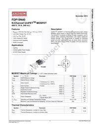 FDP19N40 Datasheet Page 2