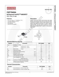 FDP75N08A Datasheet Page 2