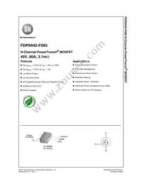 FDP8442-F085 Datasheet Cover