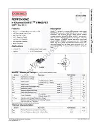 FDPF3N50NZ Datasheet Page 2