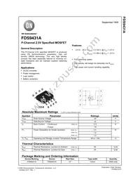 FDS9431A Datasheet Cover