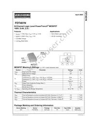 FDT461N Datasheet Cover