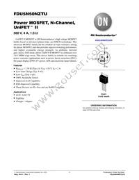 FDU5N50NZTU Datasheet Cover