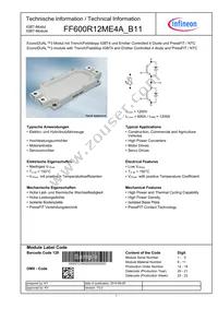 FF600R12ME4AB11BOSA1 Datasheet Cover