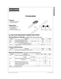 FFA20U20DNTU Datasheet Cover