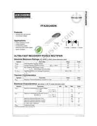 FFA20U40DNTU Datasheet Cover