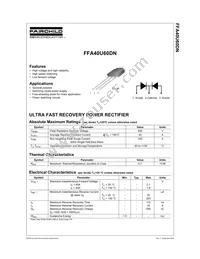 FFA40U60DNTU Datasheet Cover