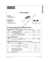 FFAF10U40DNTU Datasheet Cover