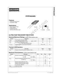 FFPF04U40STU Datasheet Cover