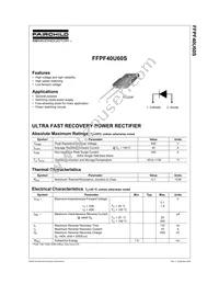 FFPF40U60STU Datasheet Cover