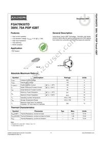 FGA70N30TDTU Datasheet Cover