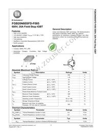 FGB20N60SFD-F085 Datasheet Cover