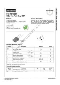 FGH75N60SFTU Datasheet Cover