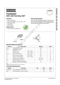 FGI40N60SFTU Datasheet Cover