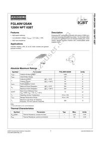 FGL40N120ANTU Datasheet Cover