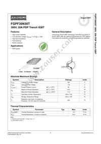 FGPF30N30TTU Datasheet Cover